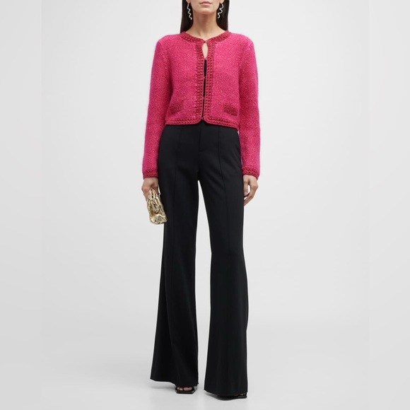 NWT $595 Alice + Olivia Noella Sequin Boucle Cropped Cardigan - Picture 4 of 6